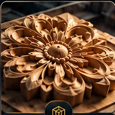 نمونه فایل سهبعدی و نقش برجسته چوبی CNC